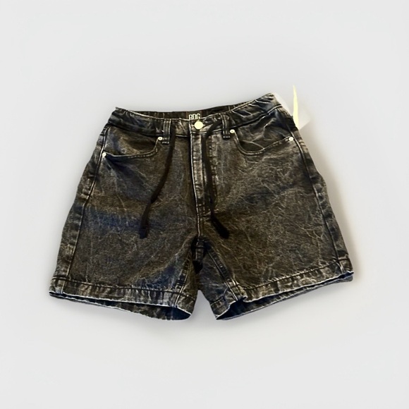 BDG Pants - UO BDG Women’s Stonewashed Black  Denim High Rise Shorts Drawstring NWT